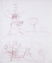 Drawing, from the series Study of the Journey, 1967